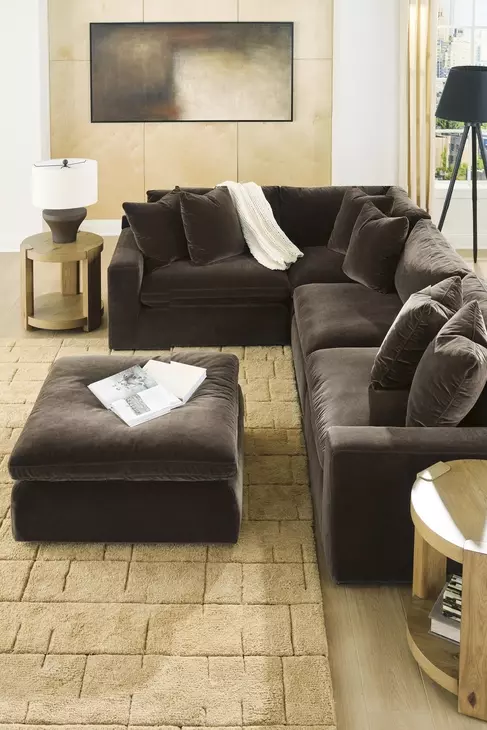 Maxton Heights Bittersweet Upholstered Square Oversized Accent Ottoman