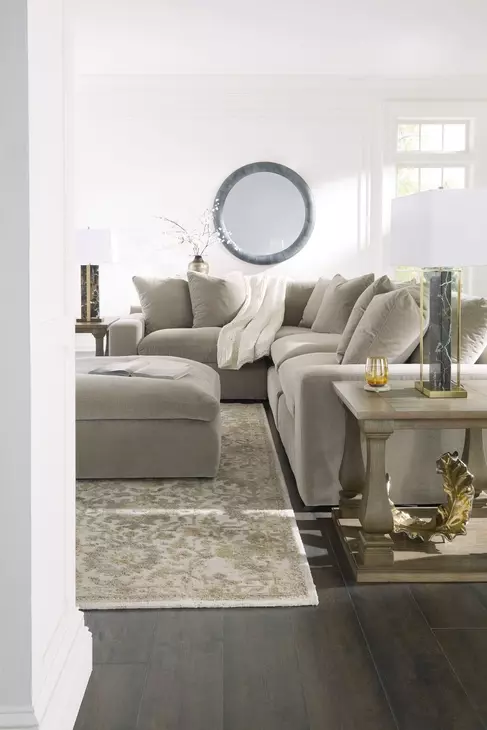 Maxton Heights Pebble Upholstered Square Oversized Accent Ottoman