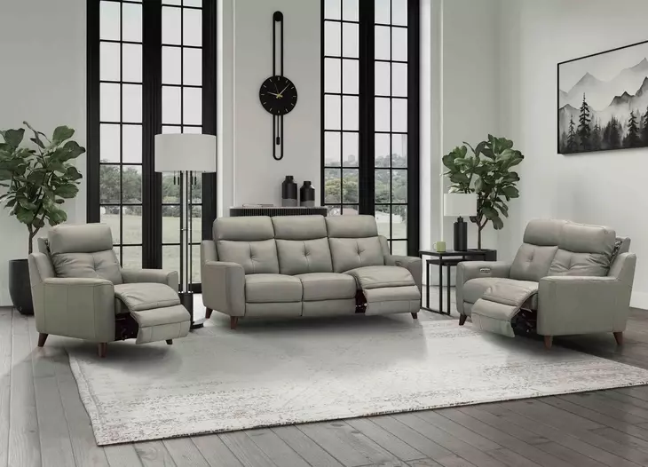 Cordell Slate Leather Zero Gravity Power Reclining Living Room Set