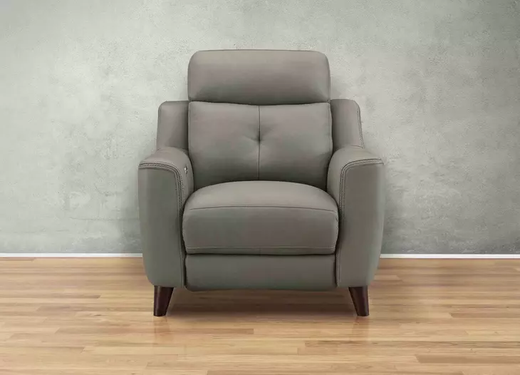 Cordell Slate Leather Zero Gravity Power Recliner with Power Headrest and USB Charging