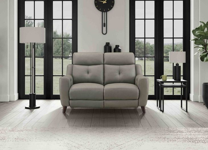 Cordell Slate Leather 63" Zero Gravity Power Reclining Loveseat with Power Headrest and USB Charging