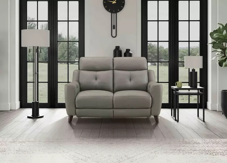 Cordell Slate Leather 63" Zero Gravity Power Reclining Loveseat with Power Headrest and USB Charging