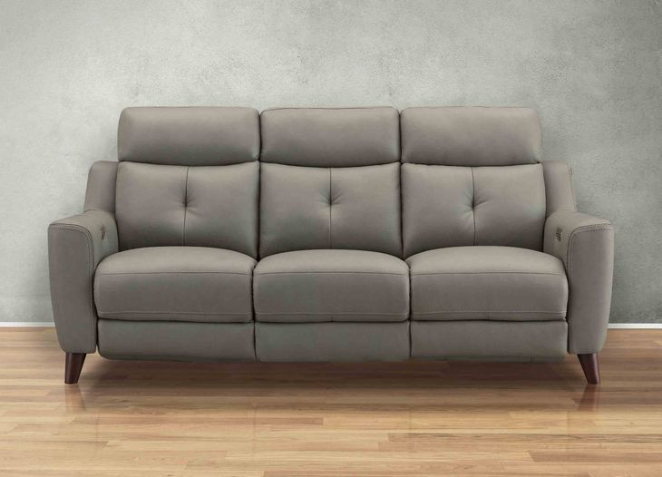 Cordell Slate Leather 86" Zero Gravity Power Reclining Sofa with Power Headrest and USB Charging