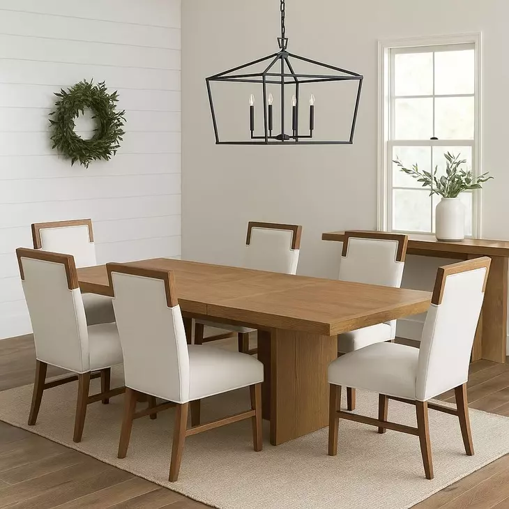 Donte Oak Upholstered Side Chair Set of 2