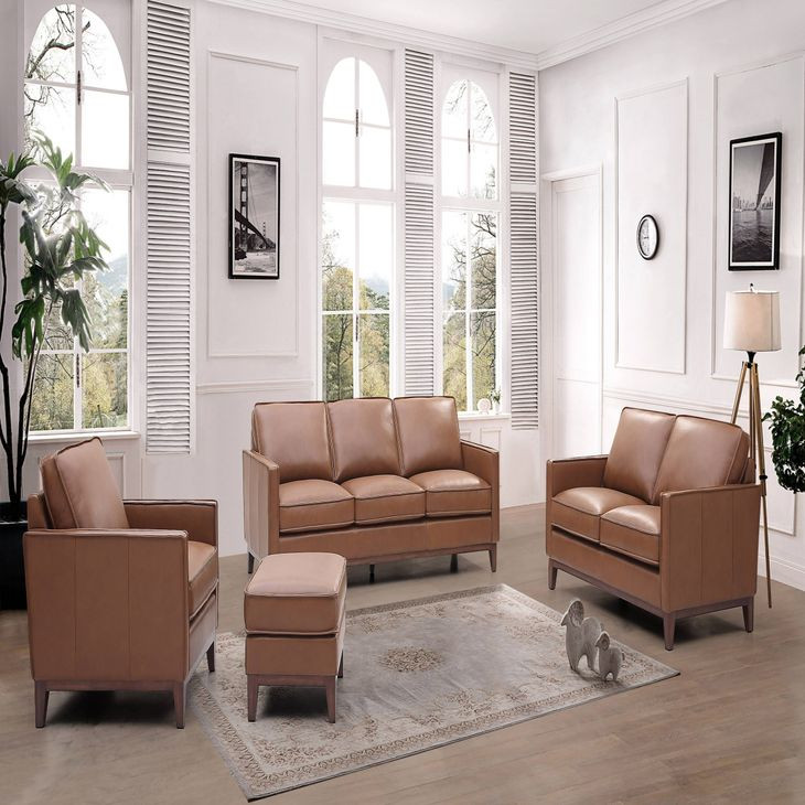 Weston Highland Saddle Leather Living Room Set