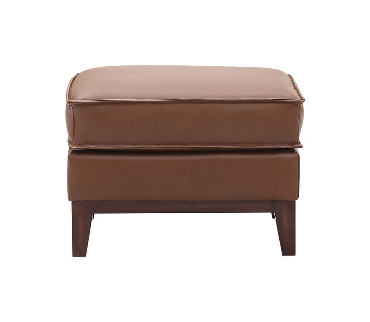 Weston Highland Saddle Leather Upholstered Rectangular Ottoman