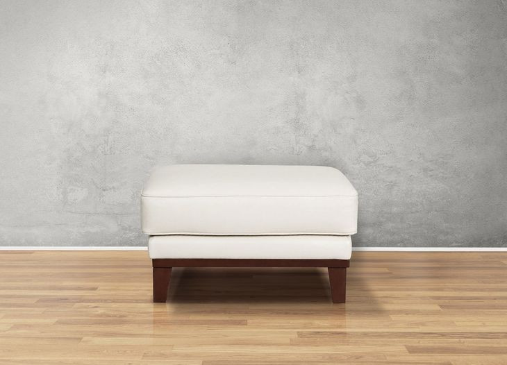 Axton Natural Leather Upholstered Rectangular Ottoman