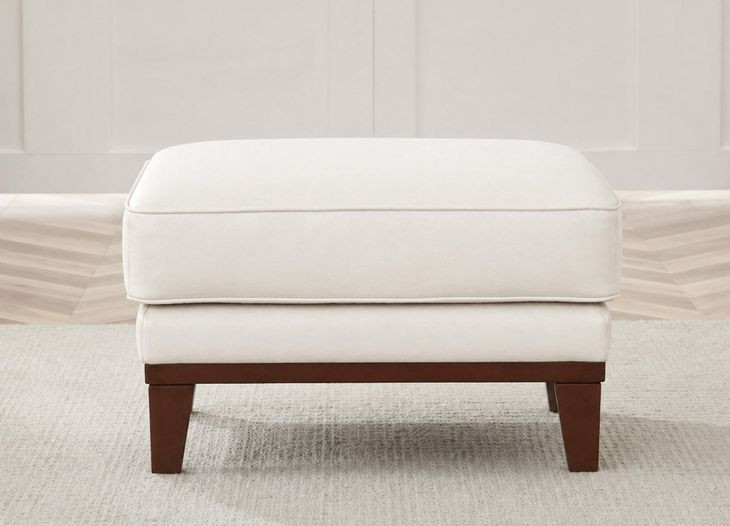 Axton Natural Leather Upholstered Rectangular Ottoman