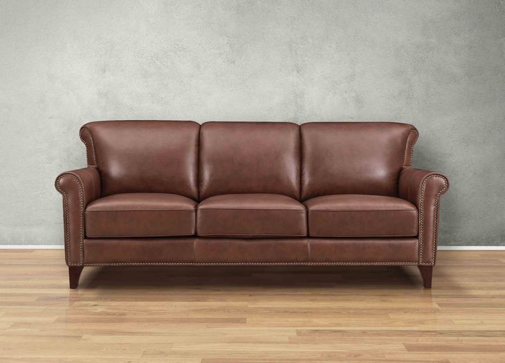 Navrell Pecan Leather Living Room Set