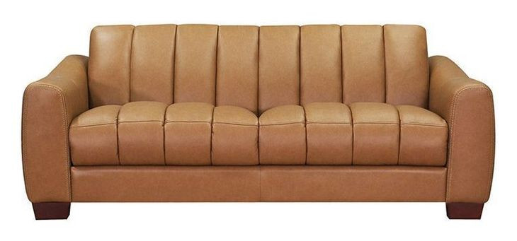 Baylor Cinnamon Brown Leather 84" Sofa