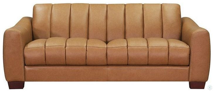 Baylor Cinnamon Brown Leather 84" Sofa