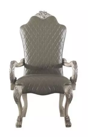 Dresden Gray Upholstered Arm Chair with Nailhead Trim Set of 2