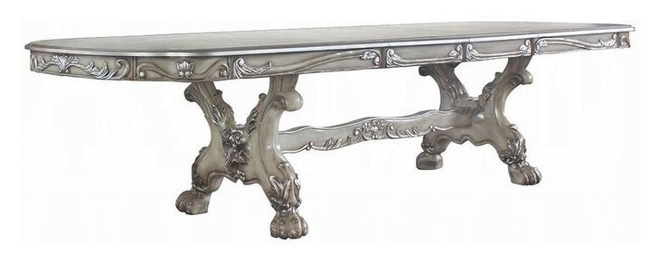 Dresden Vintage Bone White 108" Extendable Rectangular Dining Table