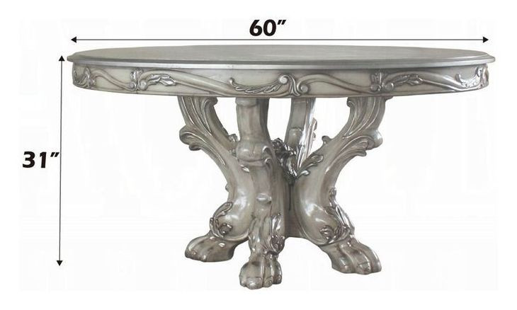 Dresden Vintage Bone White 60" Round Dining Table