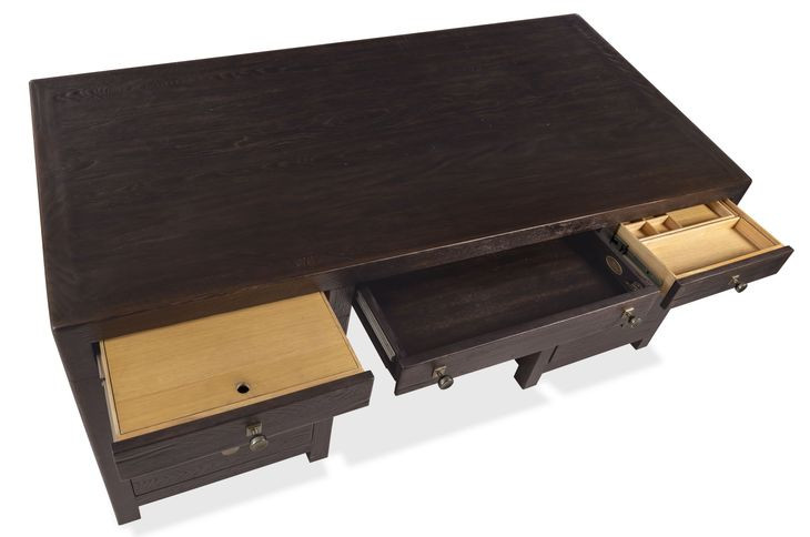 Driftwood Dark Brown 72" Executive Desk