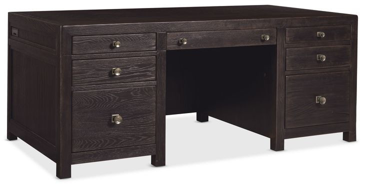 Driftwood Dark Brown 72" Executive Desk