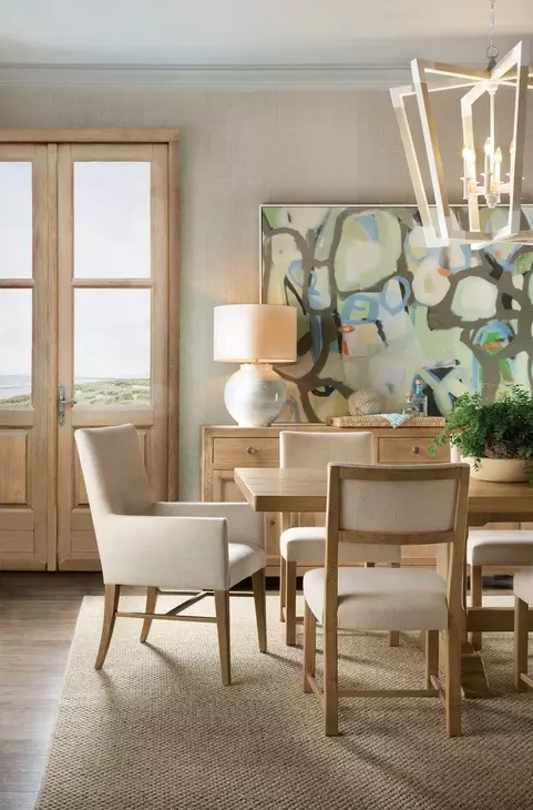 Driftwood Light Brown and Beige Upholstered Side Chair