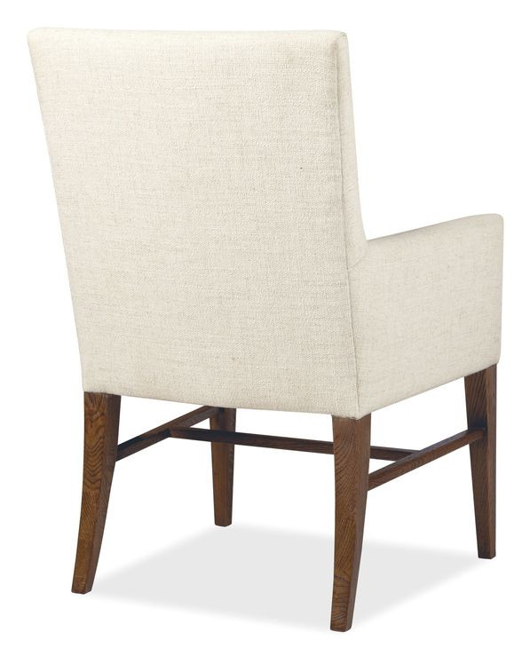 Driftwood Beige and Medium Brown Upholstered Arm Chair