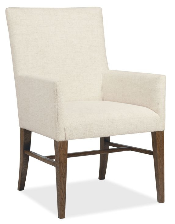 Driftwood Beige and Medium Brown Upholstered Arm Chair