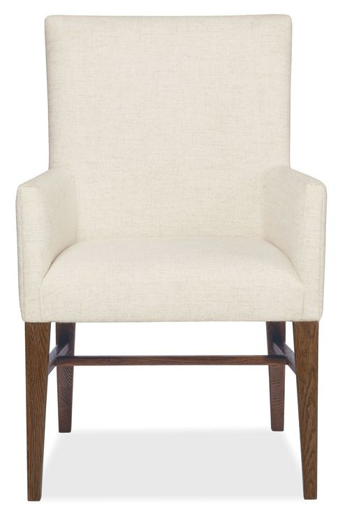 Driftwood Beige and Medium Brown Upholstered Arm Chair