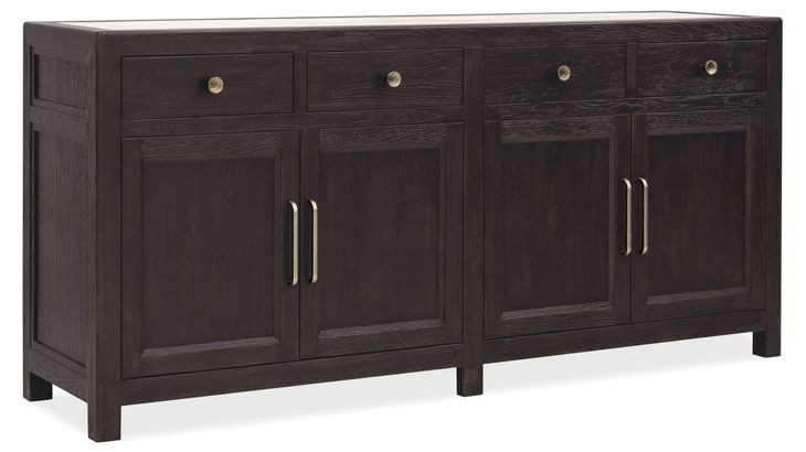 Driftwood Black 4 Door Buffet