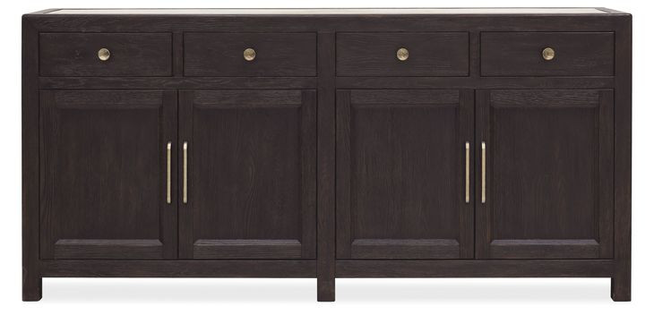 Driftwood Black 4 Door Buffet