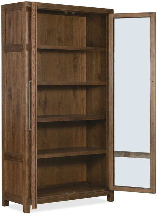 Driftwood Medium Brown 2 Glass Door Display Cabinet