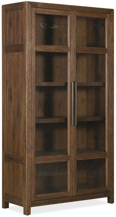 Driftwood Medium Brown 2 Glass Door Display Cabinet