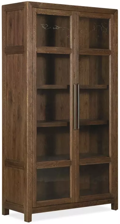 Timberline Medium Brown 2 Glass Door Display Cabinet