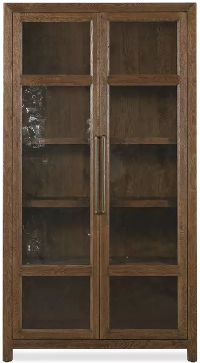 Timberline Medium Brown 2 Glass Door Display Cabinet