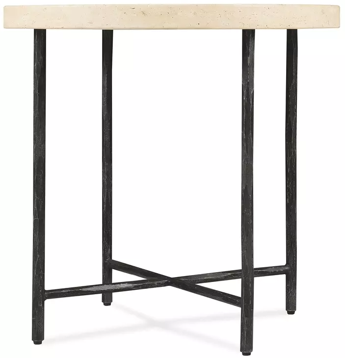 Timberline Beige And Gray Large Round Side Table