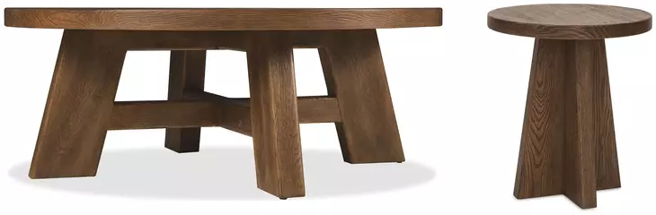 Timberline Medium Brown Round Occasional Table Set