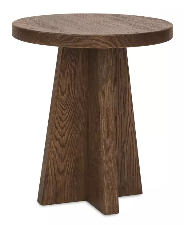 Driftwood Medium Brown Round End Table