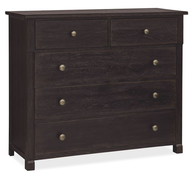 Driftwood Black 5 Drawer Chest