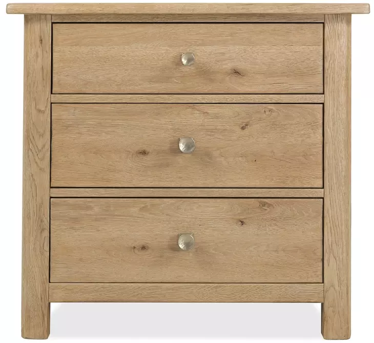 Driftwood Light Brown 3 Drawer Nightstand with USB Charging