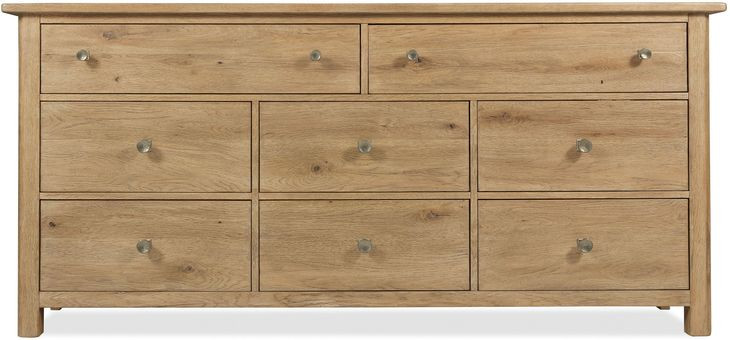 Driftwood Light Brown 8 Drawer Dresser