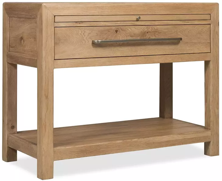 Driftwood Light Brown 1 Drawer Nightstand with Stone Top