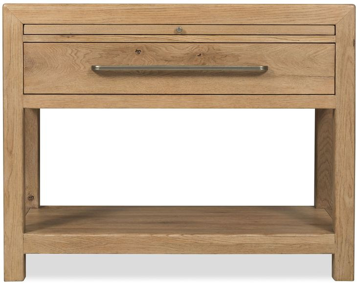 Driftwood Light Brown 1 Drawer Nightstand with Stone Top