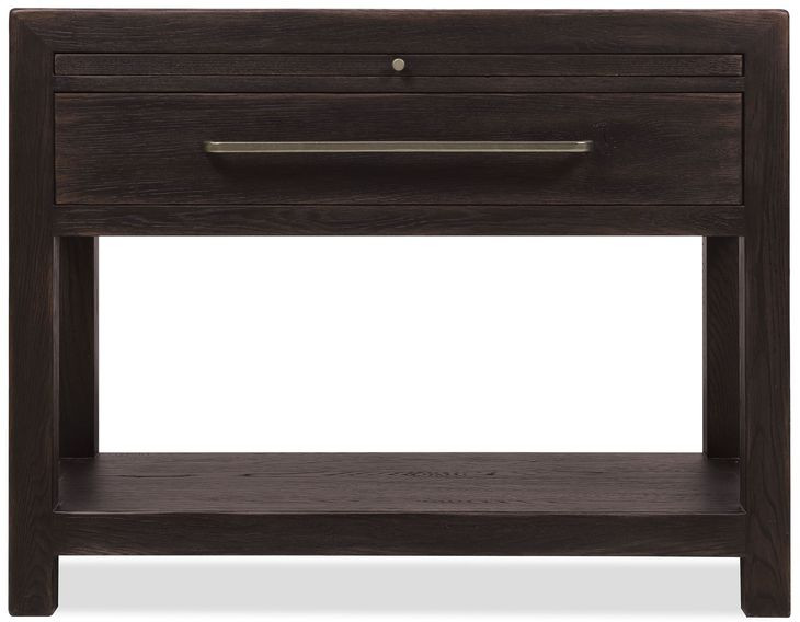 Driftwood Black And Beige 1 Drawer Nightstand with Stone Top