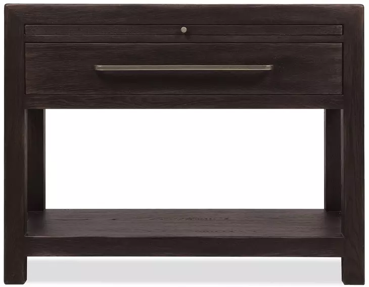 Driftwood Black And Beige 1 Drawer Nightstand with Stone Top