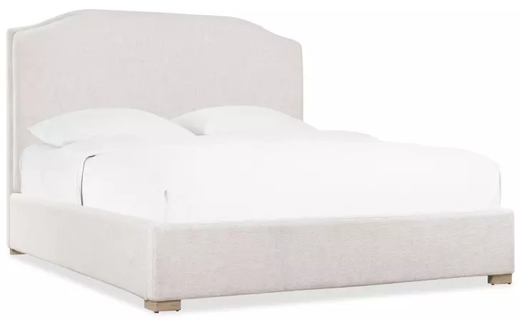 Driftwood Beige Upholstered King Panel Bed