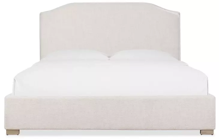 Driftwood Beige Upholstered King Panel Bed
