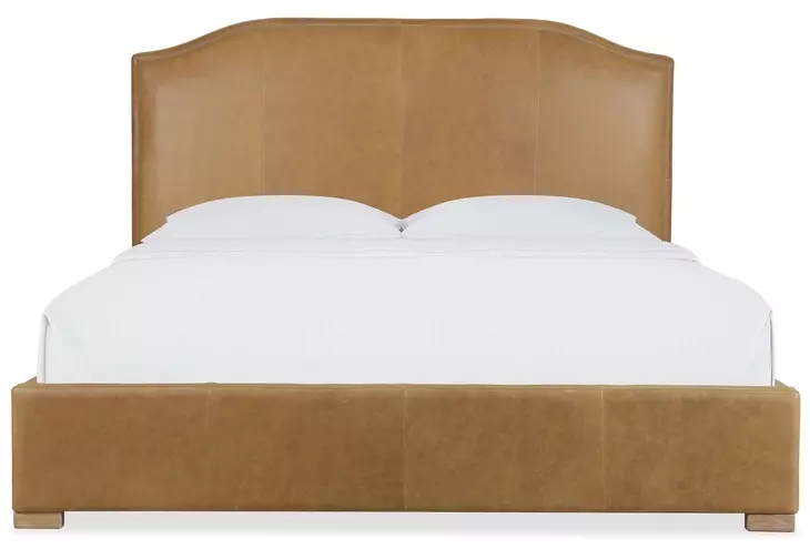 Driftwood Brown Upholstered California King Panel Bed