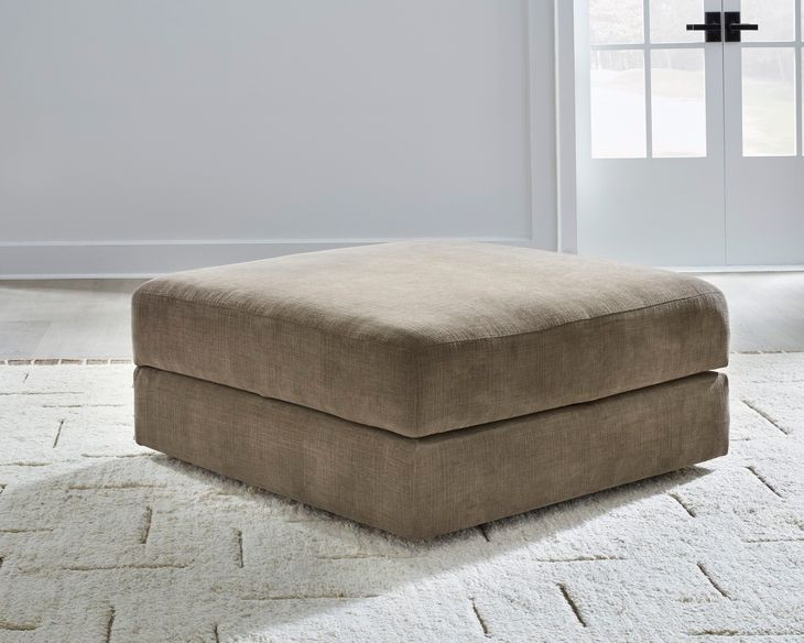 Camellia Court Coffee Upholstered Square Storage Ottoman with Casters