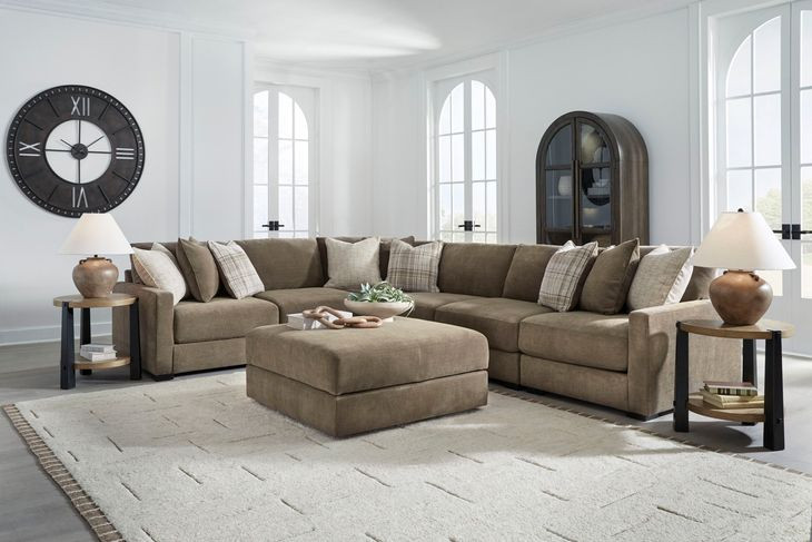 Camellia Court Coffee Upholstered Square Storage Ottoman with Casters