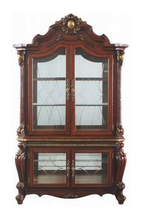 Picardy Honey Oak 4 Door Curio Cabinet with LED