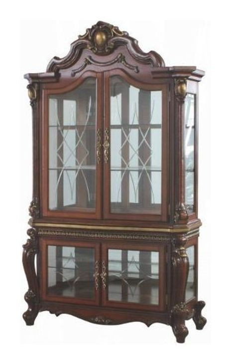 Picardy Honey Oak 4 Door Curio Cabinet with LED
