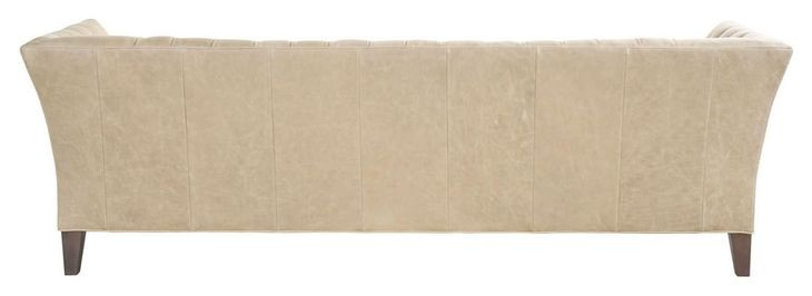 Duncan Nehir Sand Leather 98" Sofa with Pillows