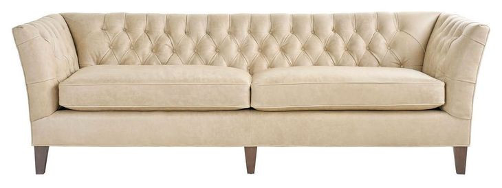 Duncan Nehir Sand Leather 98" Sofa with Pillows