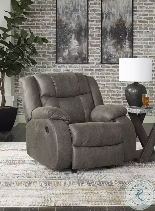First Base Gunmetal Rocker Recliner